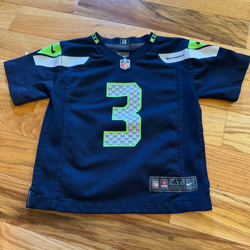 Preschool Russell Wilson College Navy Seattle Seahawks Replica Player Jersey